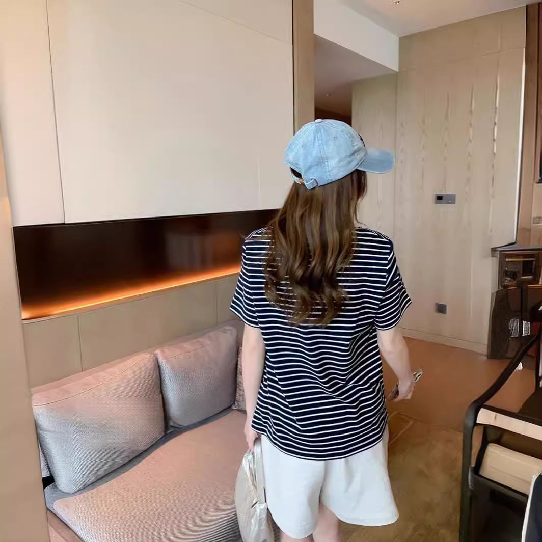 レディース ポロシャツ 襟配色ボーダー柄スポーティポロシャツ