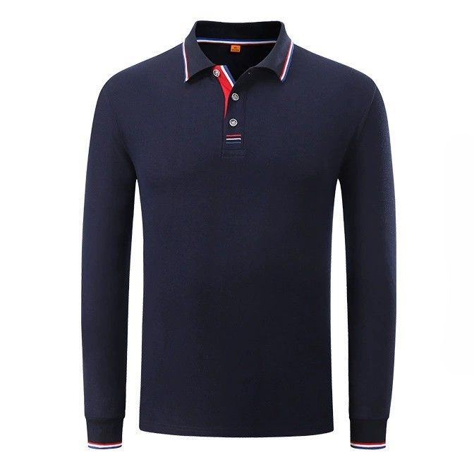 レディース ポロシャツ 配色ラインデザイン襟元きれいめレディース長袖ポロシャツ