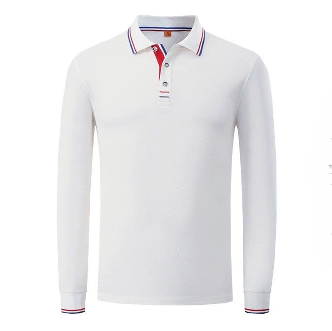 レディース ポロシャツ 配色ラインデザイン襟元きれいめレディース長袖ポロシャツ