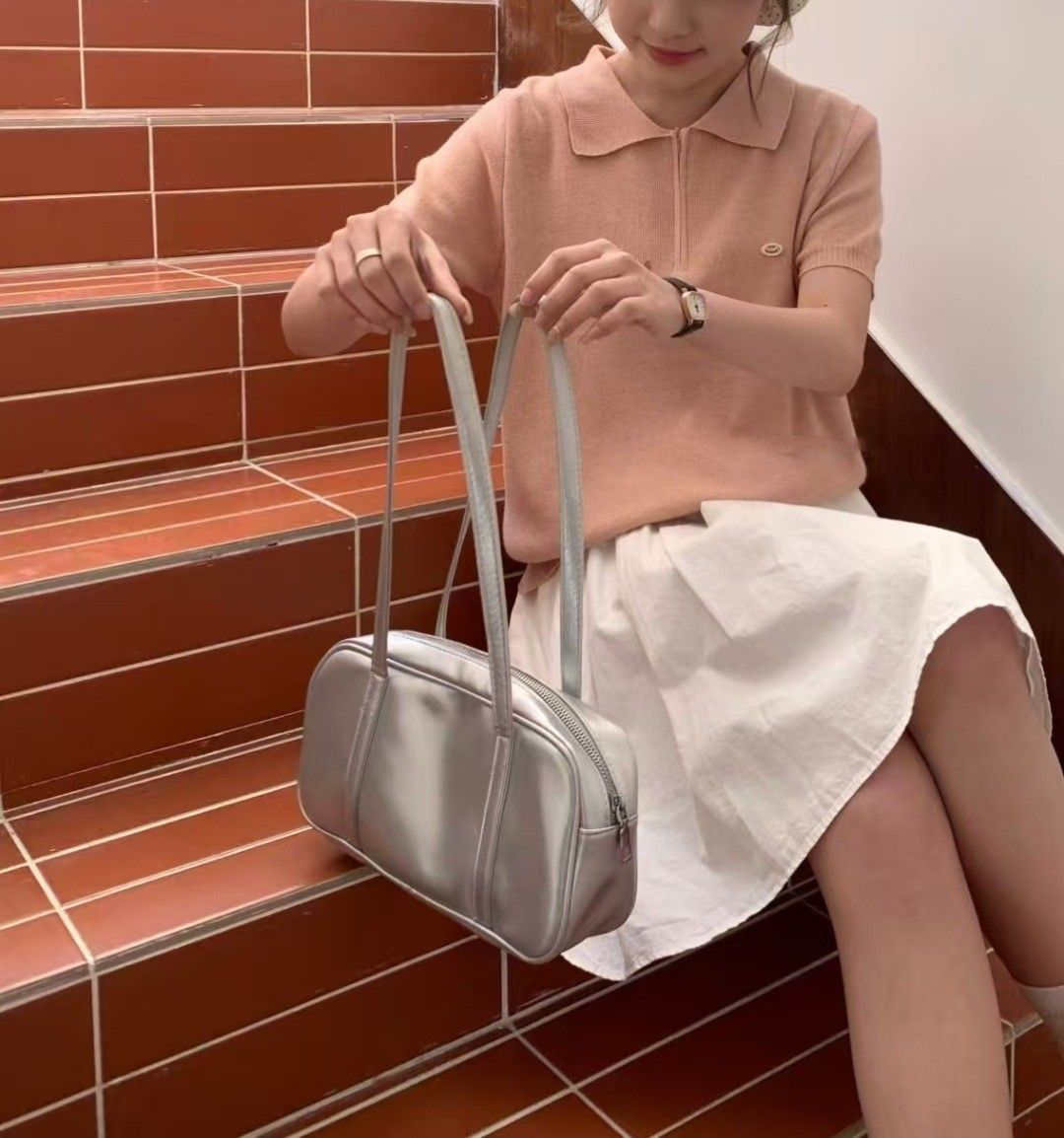 レディース ポロシャツ ニット素材の襟付き半袖ポロシャツ