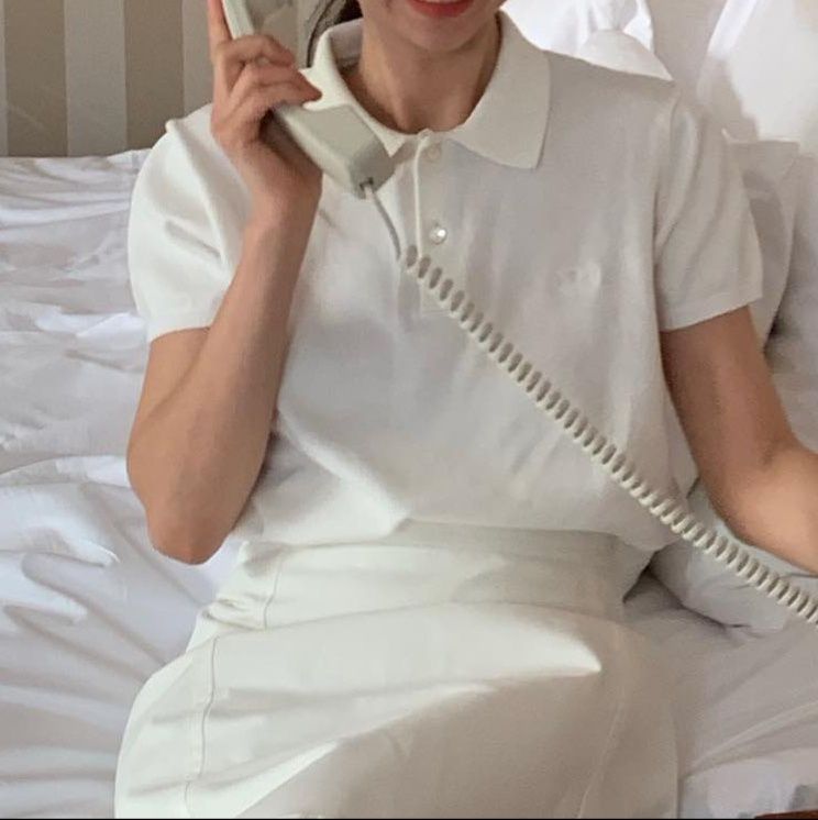 レディース ポロシャツ 丸襟デザインきれいめシンプル半袖ポロシャツ
