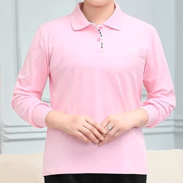 ポロシャツ レディース 綿100%レディース長袖ポロシャツ