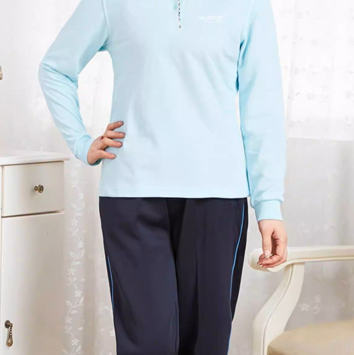 ポロシャツ レディース 綿100%レディース長袖ポロシャツ