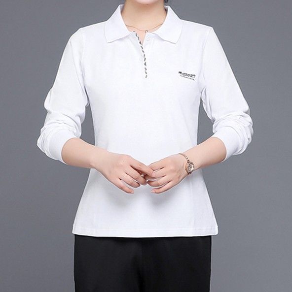 ポロシャツ レディース 上品シルエット 純綿ポロシャツ