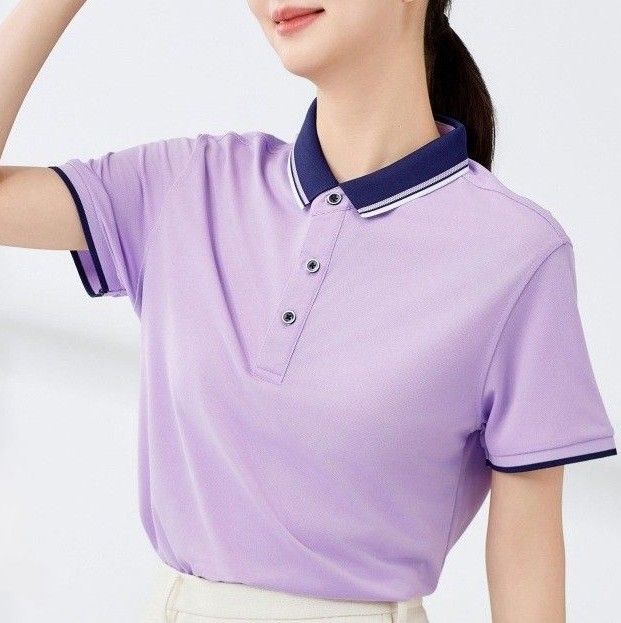 ポロシャツ レディース ラインパイピング 清涼ポロシャツ