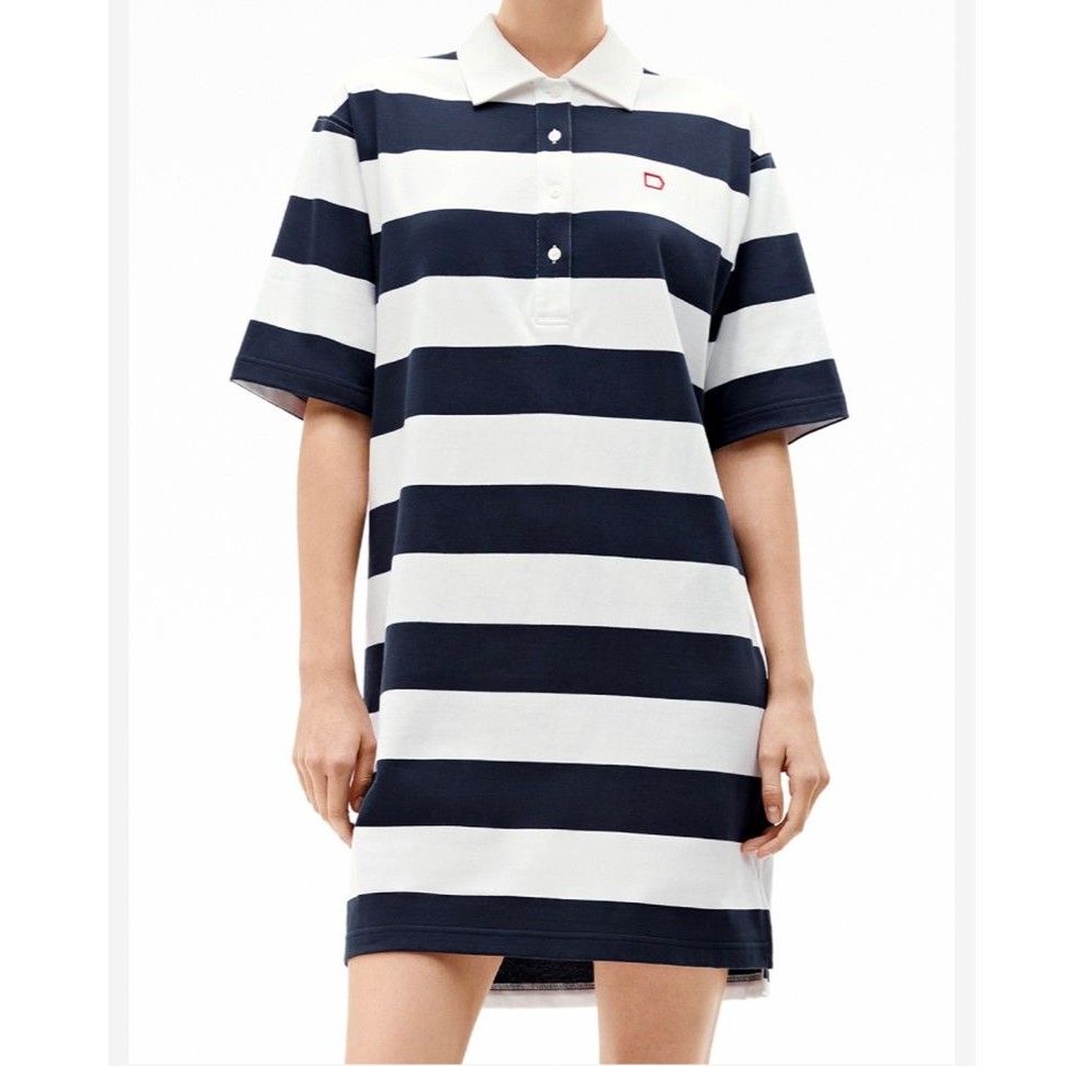 ポロシャツ レディース マリンボーダーポロワンピース