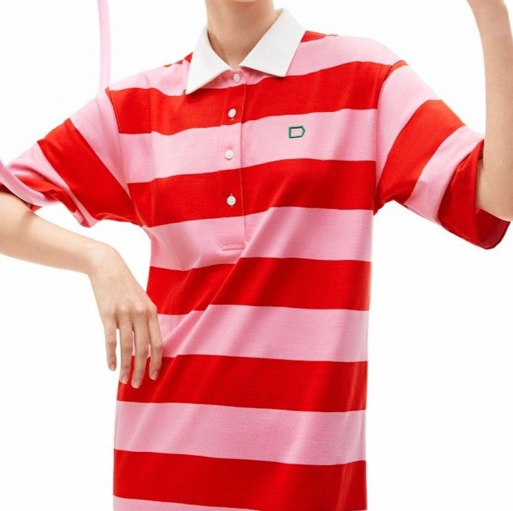 ポロシャツ レディース マリンボーダーポロワンピース