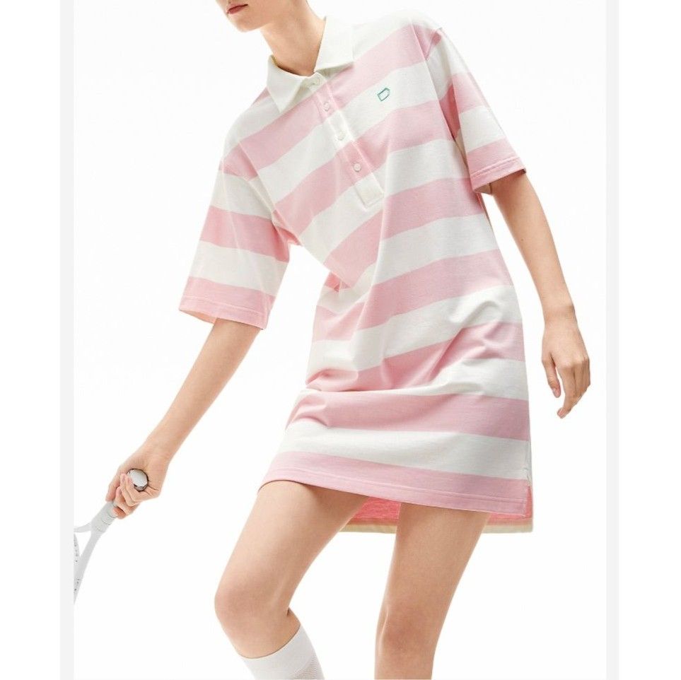ポロシャツ レディース マリンボーダーポロワンピース