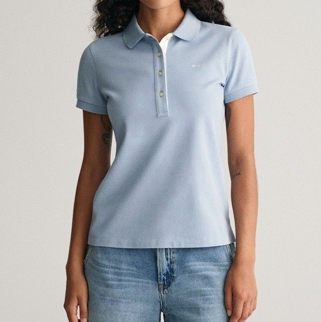 ポロシャツ レディース 上質感じる シンプル半袖ニットポロ