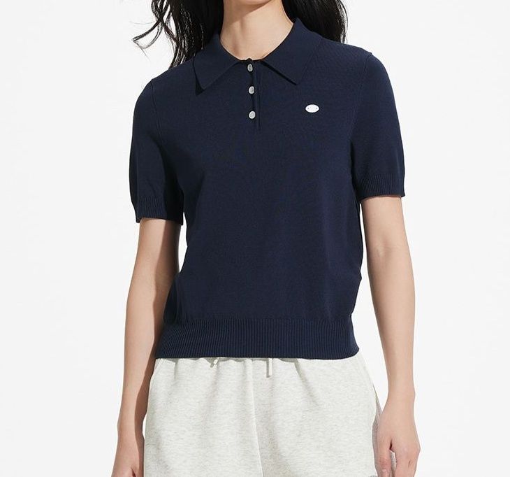 ポロシャツ レディース ベーシックポロニット レディース半袖