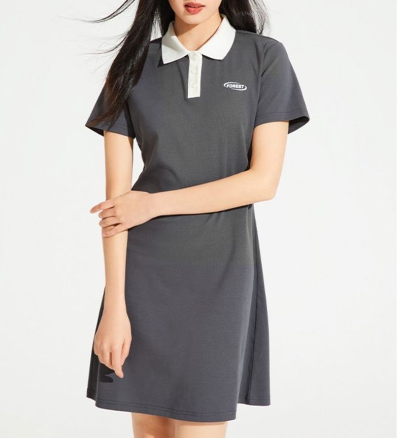 ポロシャツ レディース 清楚シルエット ポロワンピース