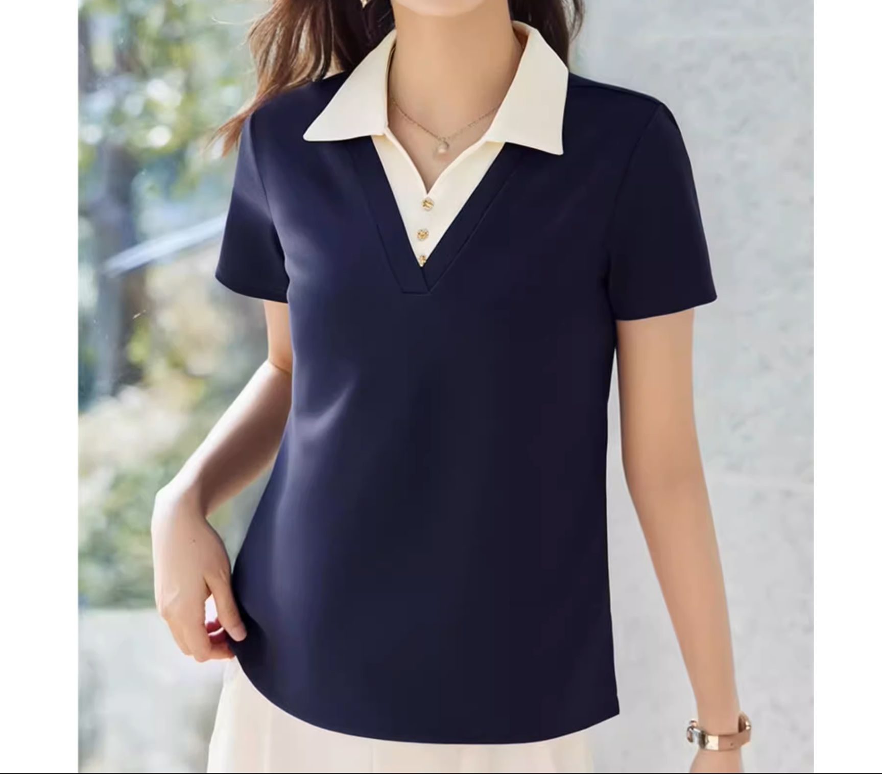 ポロシャツ レディース 上質バイカラー デザインポロシャツ