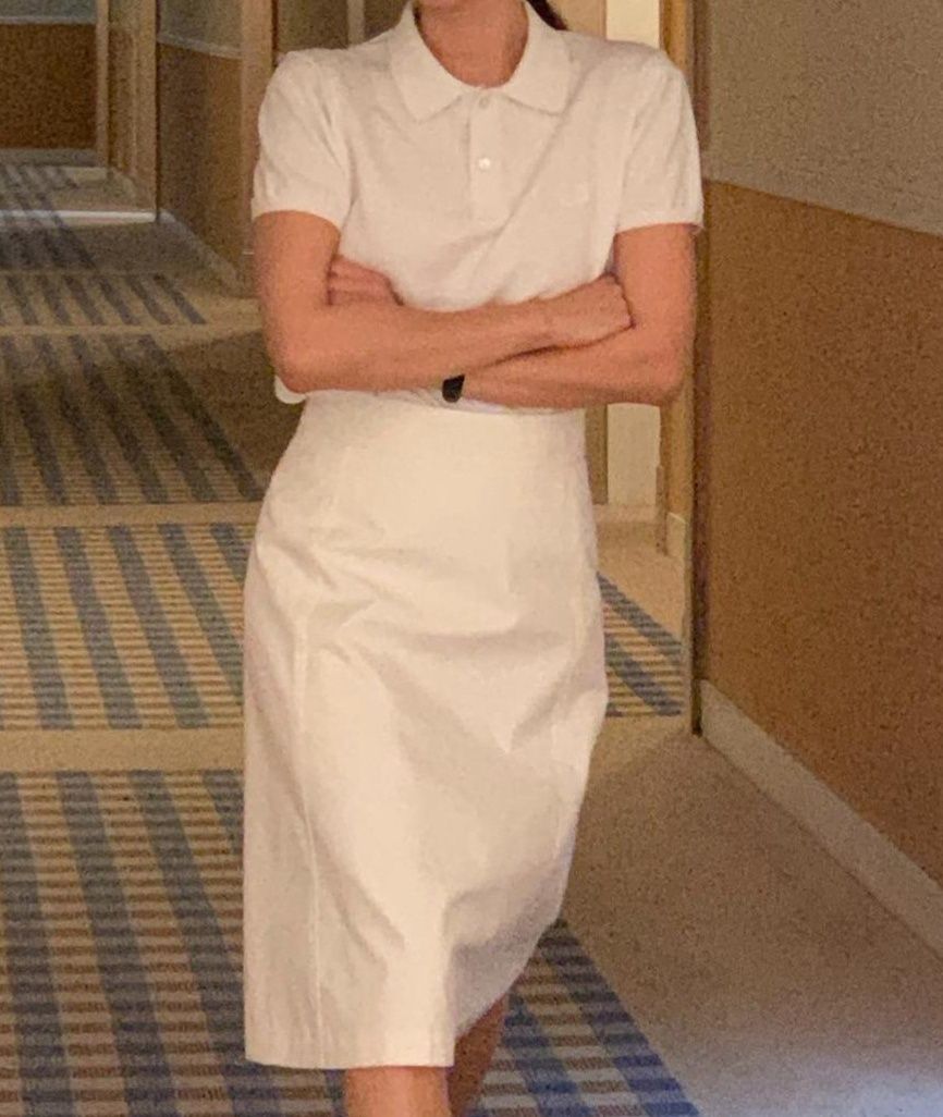 レディース ポロシャツ 丸襟デザインきれいめシンプル半袖ポロシャツ