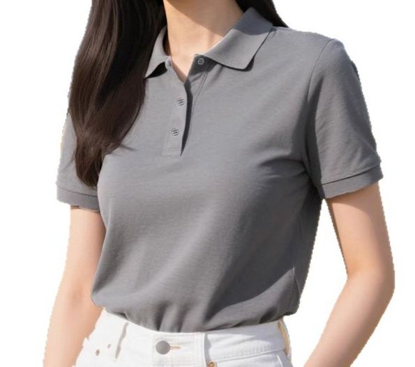 レディース ポロシャツ ベーシック襟付き半袖ポロシャツ