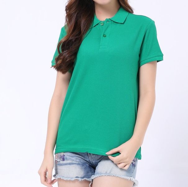 レディース ポロシャツ ベーシックデザイン襟付き半袖ポロシャツ