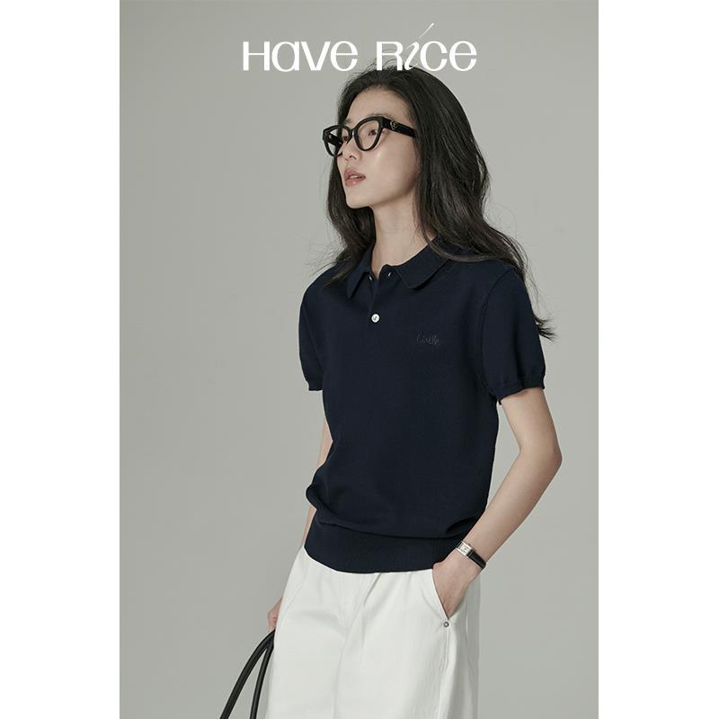レディース ポロシャツ シンプルベーシック襟付き半袖ポロシャツ