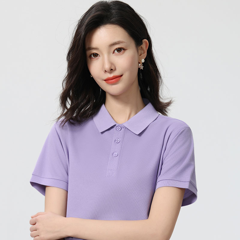 レディース ポロシャツ ベーシック襟付き半袖ポロシャツ