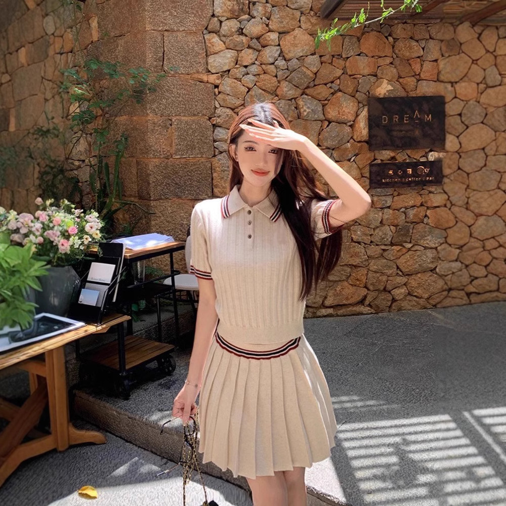 レディース ポロシャツ 配色ライン入りリブニットポロシャツ半袖