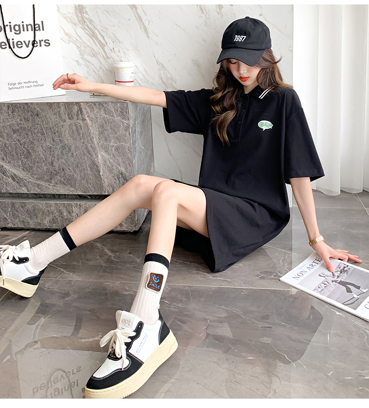 ポロシャツ レディース ゆったりシルエット ポロワンピース