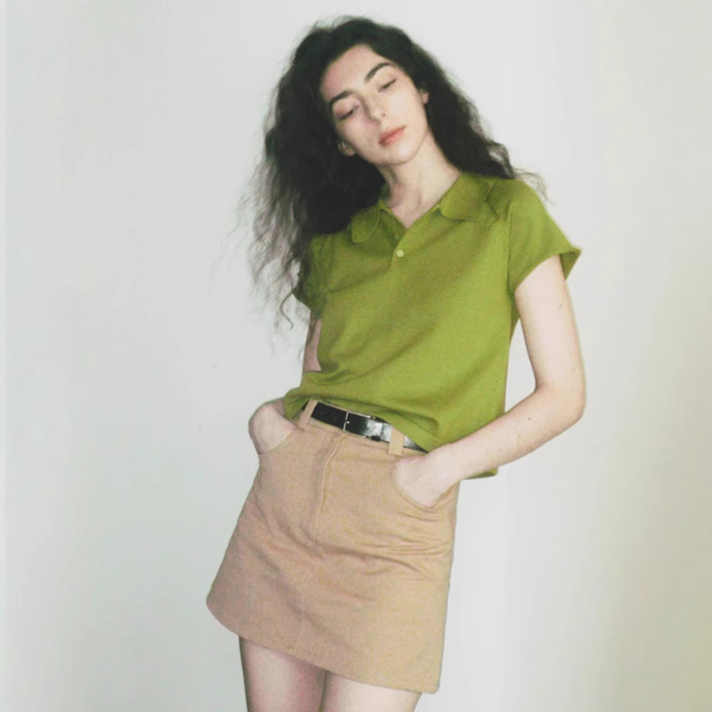 レディース ポロシャツ ベーシックデザイン開襟半袖ポロシャツ