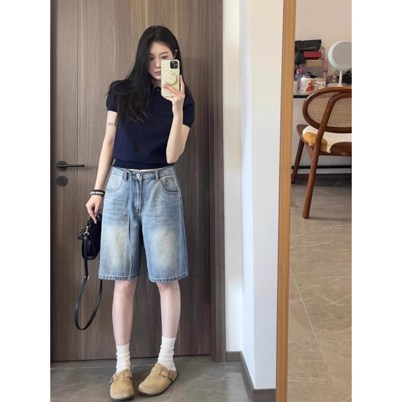 レディース ポロシャツ シンプルデザイン襟付き半袖ニットポロシャツ