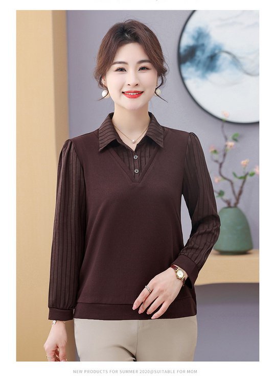 レディース ポロシャツ プリーツ袖エレガント襟付き