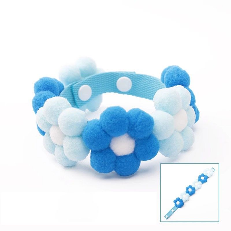ペット用首輪 ふわもこお花の首輪
