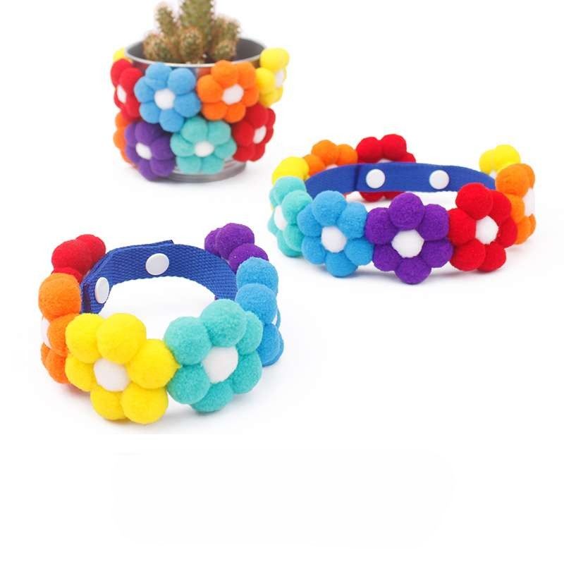 ペット用首輪 ふわもこお花の首輪