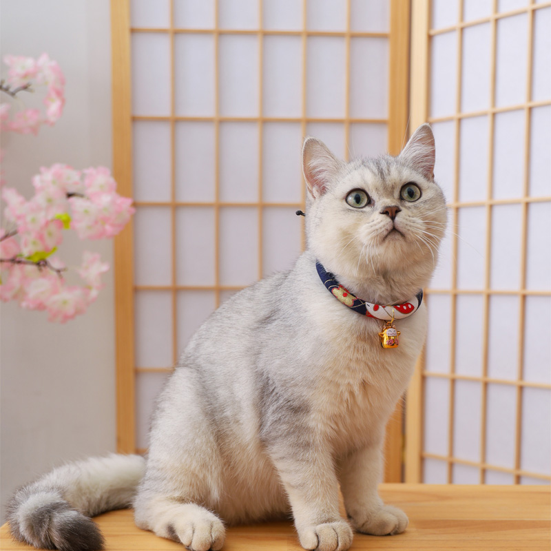 ペット用首輪 優美な和風鈴付き猫首輪