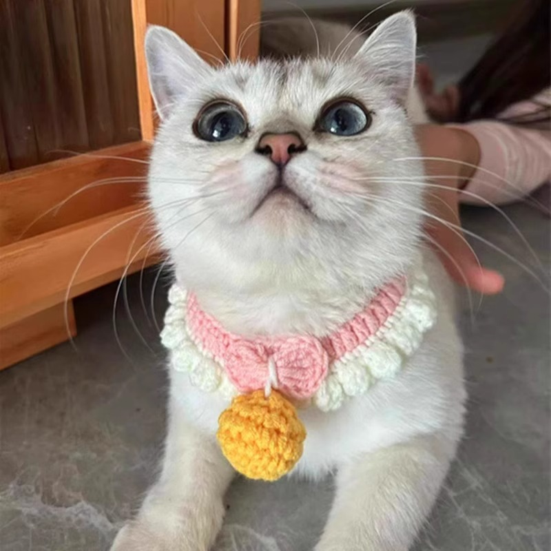 ペット用首輪 もこもこ鈴つき猫首輪