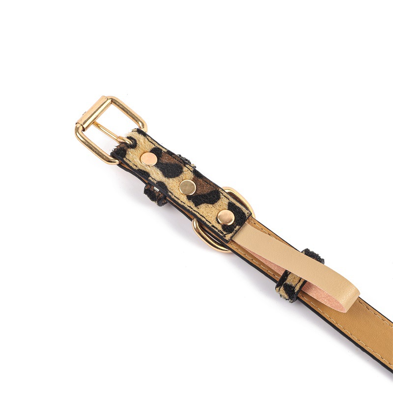 ペット用首輪 高級感漂うアニマル柄ペット用首輪