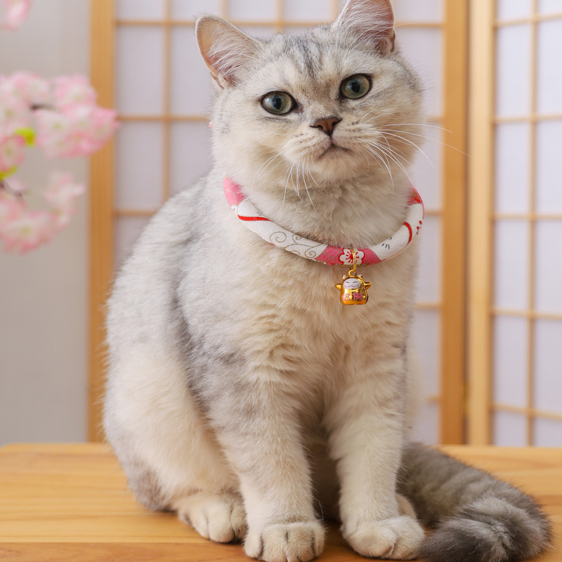 ペット用首輪 優美な和風鈴付き猫首輪