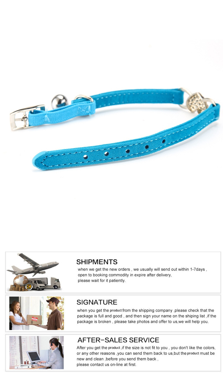 ペット用首輪 きらきらハート装飾鈴付き猫用首輪