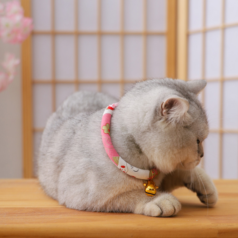 ペット用首輪 優美な和風鈴付き猫首輪