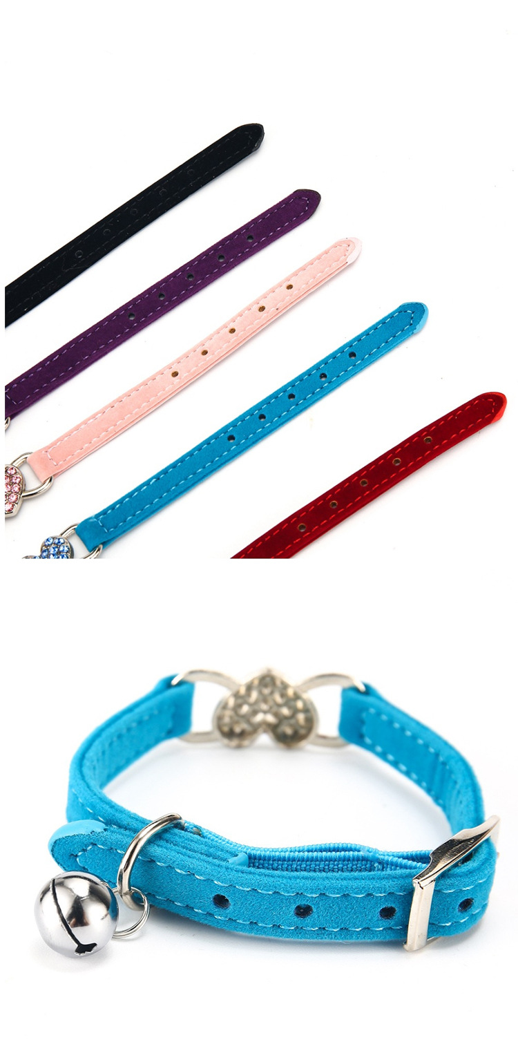 ペット用首輪 きらきらハート装飾鈴付き猫用首輪