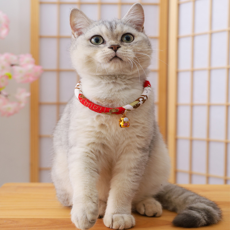 ペット用首輪 優美な和風鈴付き猫首輪