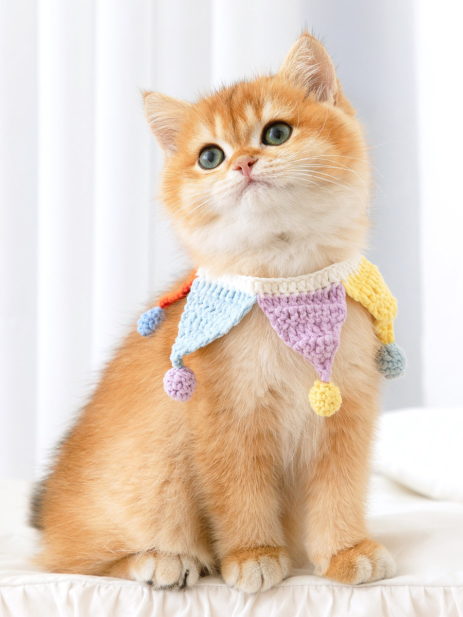 ペット用首輪 にゃんこのおめかし三角旗