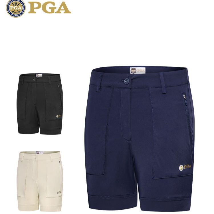 ゴルフウェア レディース PGA エレガントタックショートパンツ