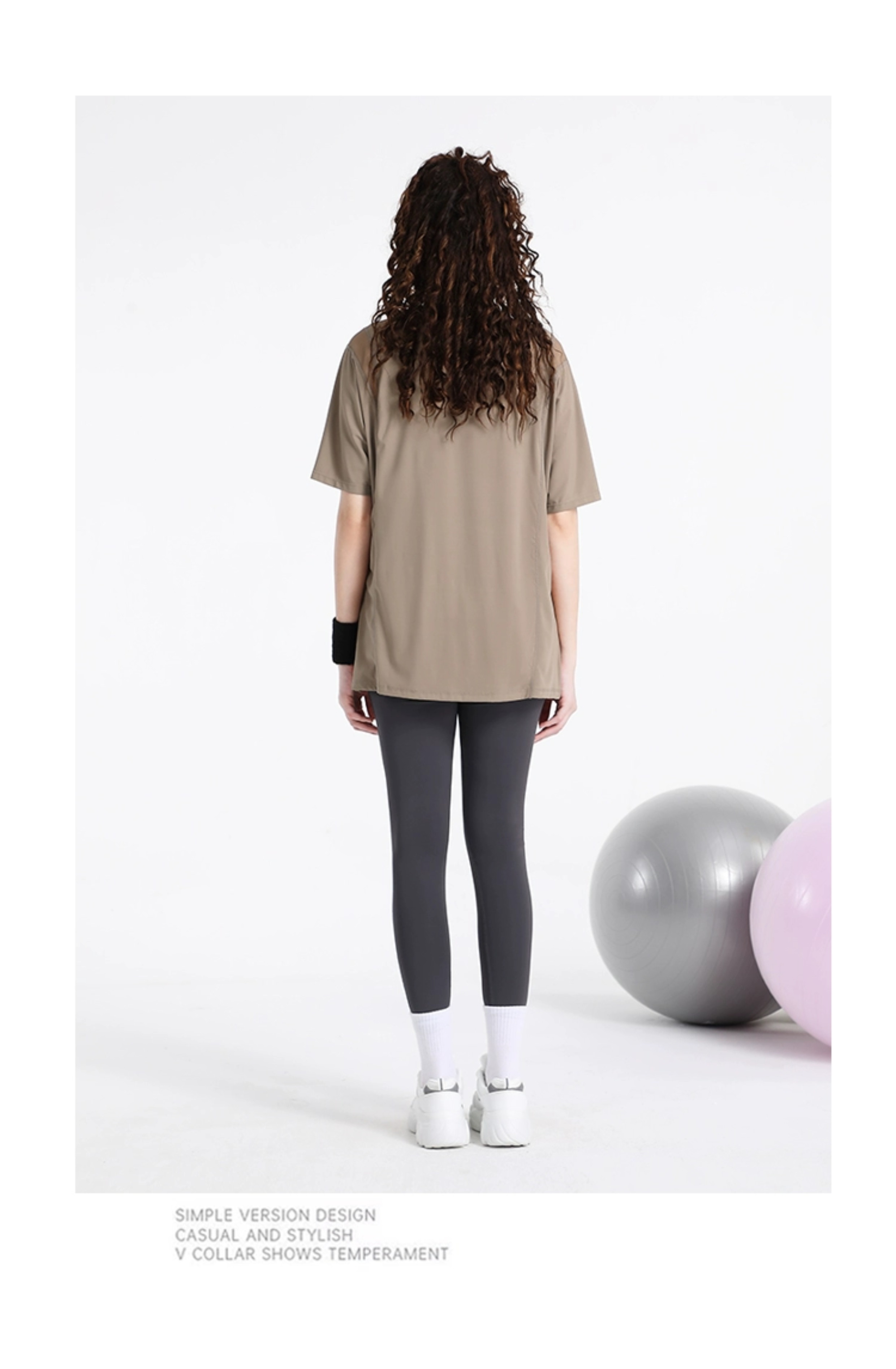 Tシャツ　レディーススポーツウェア シンプル快適ゆったりスポーツティー