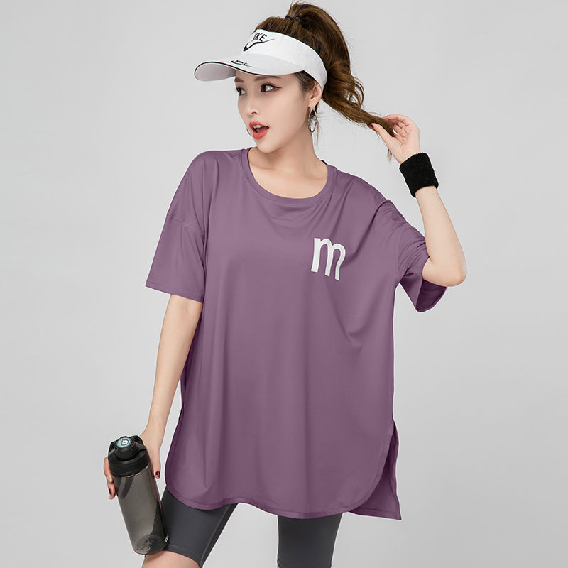 Tシャツ　レディーススポーツウェア シンプルロゴ ゆったりフィットTシャツ