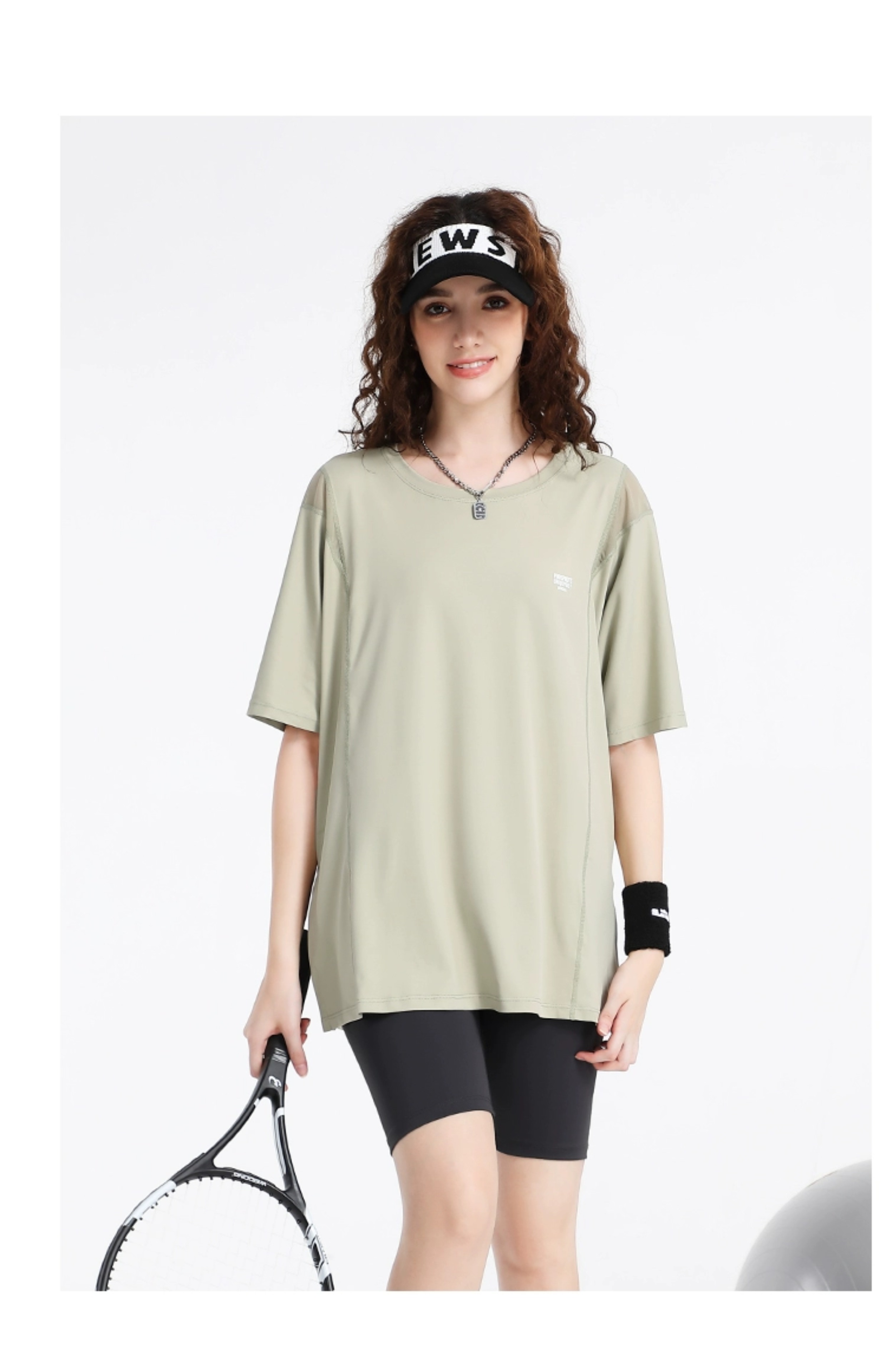 Tシャツ　レディーススポーツウェア シンプル快適ゆったりスポーツティー