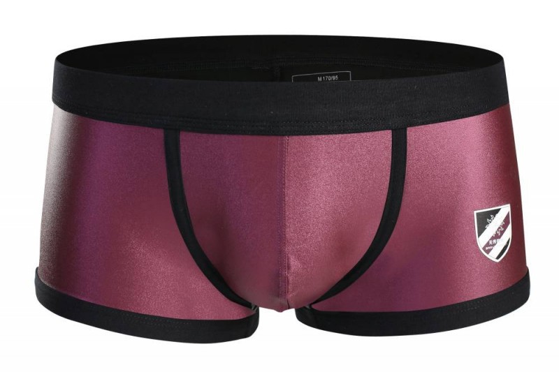 メンズ 下着  光沢素材切替デザインボクサーパンツ