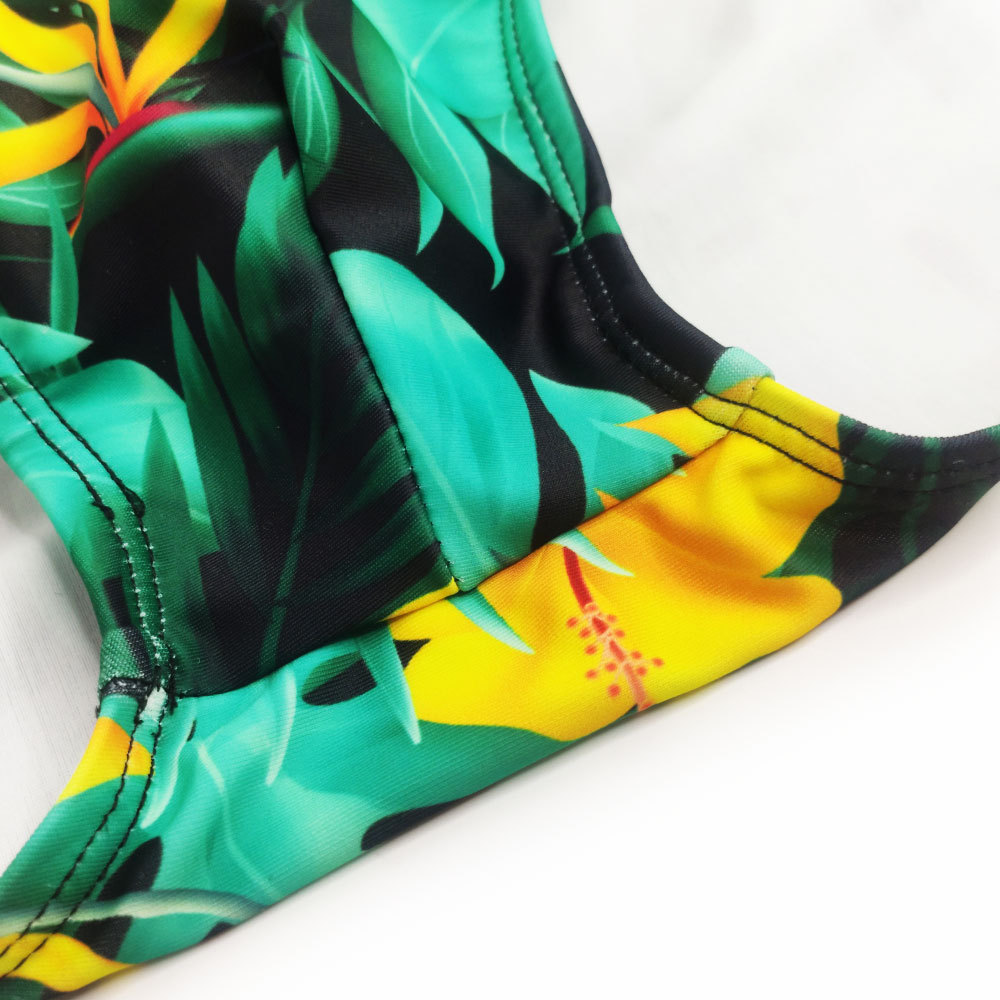 メンズ下着南国トロピカル柄ローライズビキニパンツ