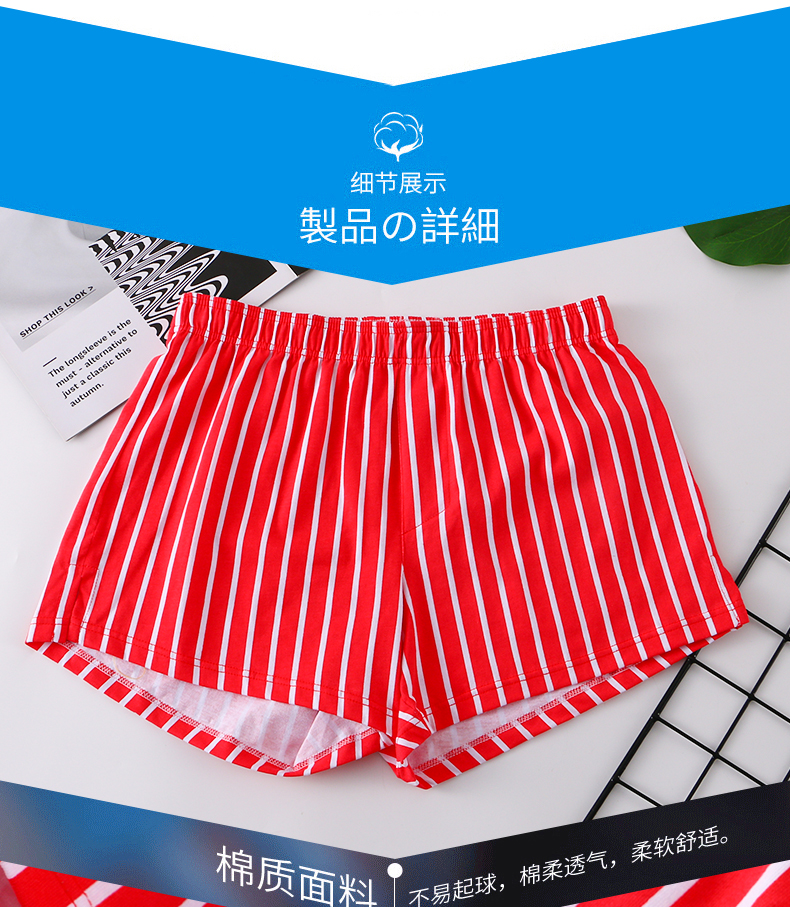 メンズ 下着  爽やか縦縞柄ゆったりトランクスパンツ
