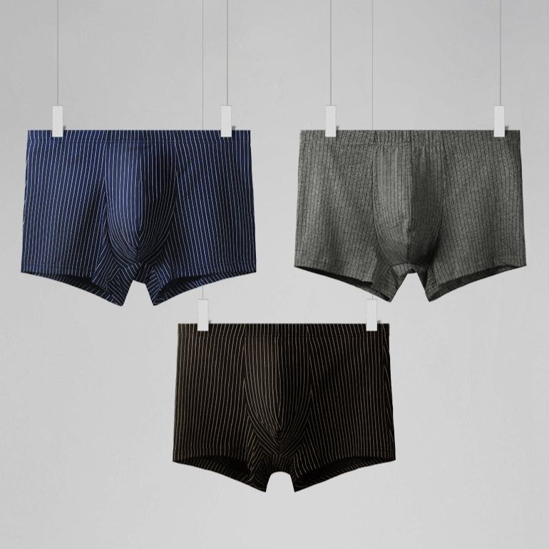 メンズ 下着  縦縞柄快適ボクサーパンツ