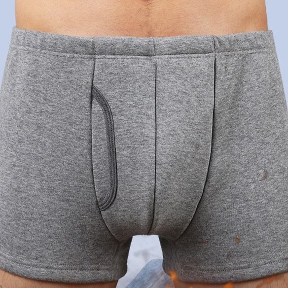 メンズ 下着  冬にぴったりの暖かく快適なコットン混素材トランクスパンツ
