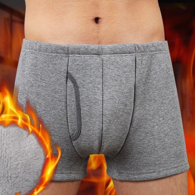 メンズ 下着  冬にぴったりの暖かく快適なコットン混素材トランクスパンツ