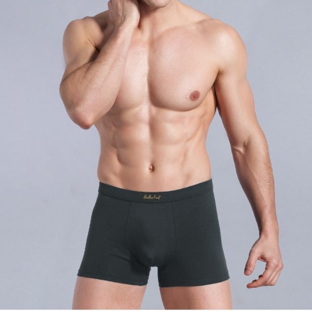 メンズ 下着  シンプル無地立体裁断ボクサーパンツ