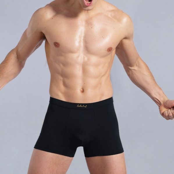 メンズ 下着  シンプル無地立体裁断ボクサーパンツ