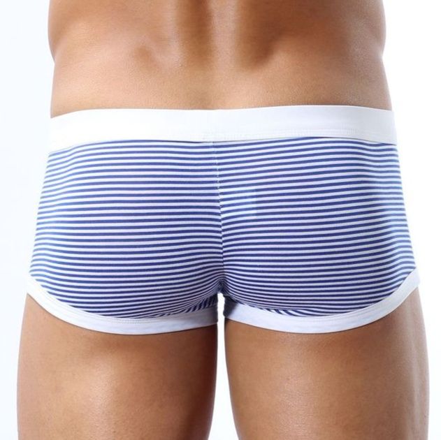 メンズ 下着  細密ボーダー柄デザイン快適フィットボクサーパンツ